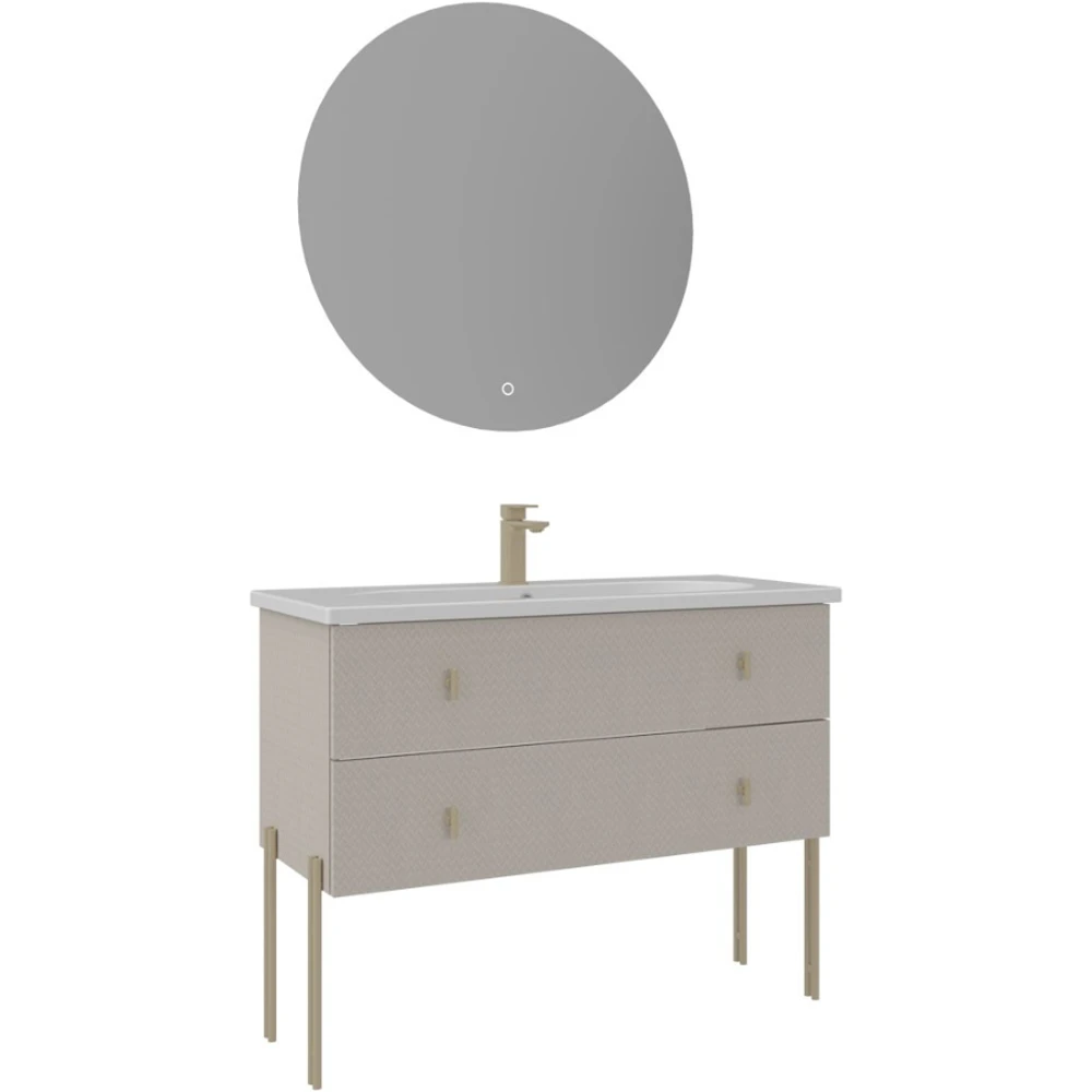 Orka Milazzo 100 Cm Calisto Banyo Dolabı Takımı (Altın Kulp) - 5006933