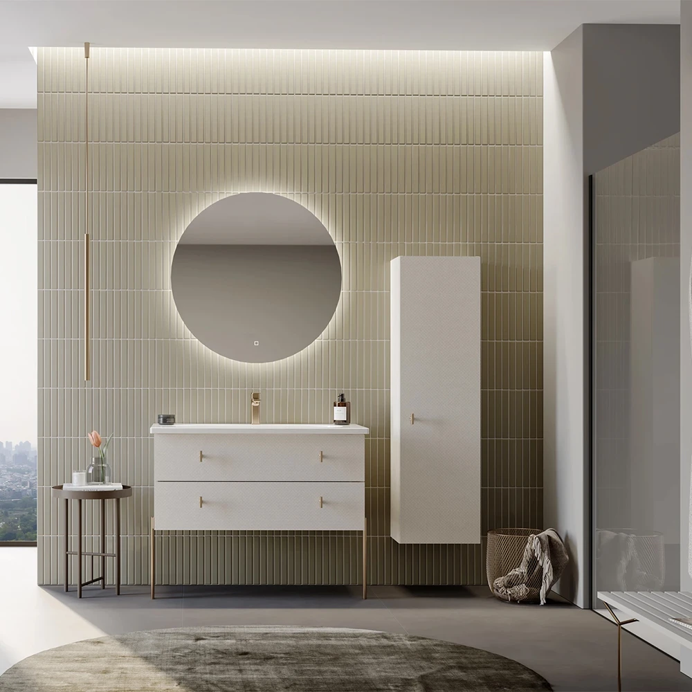 Orka Milazzo 100 Cm Calisto Banyo Dolabı Takımı (Altın Kulp) - 5006933 2