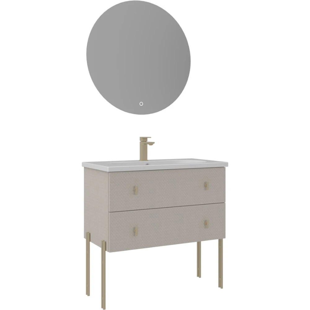 Orka Milazzo 80 Cm Calisto Banyo Dolabı Takımı (Altın Kulp) - 5006935