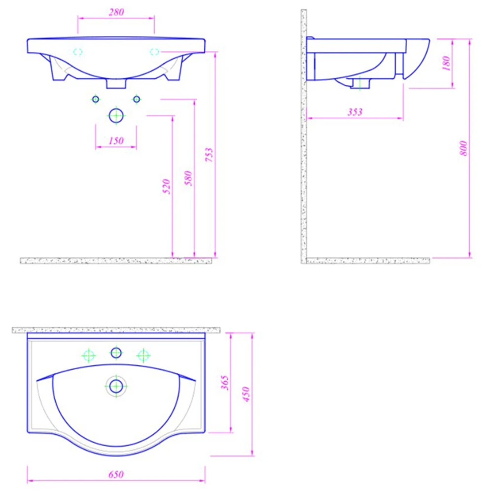 Kale Optimum 65x45 Cm Etajerli Lavabo 2