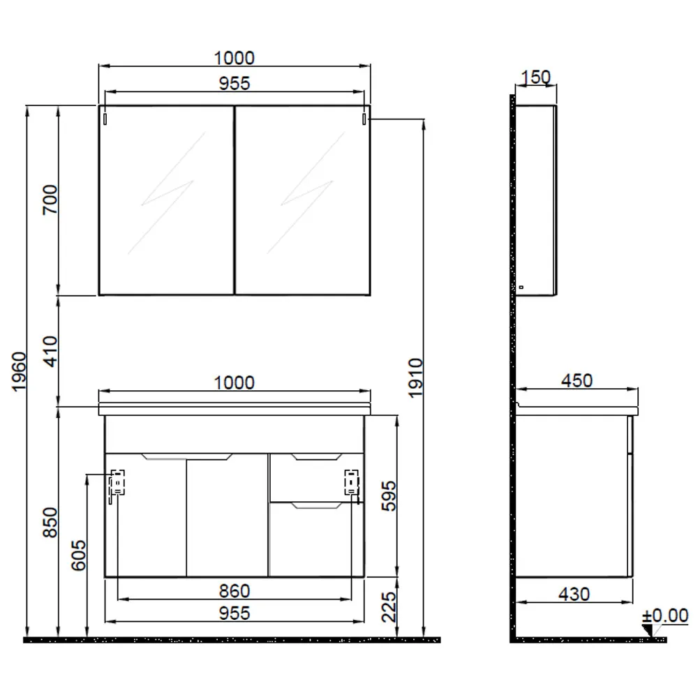 Kale Stora 100 Cm Parlak Beyaz Banyo Dolabı Takımı 610100200916 2