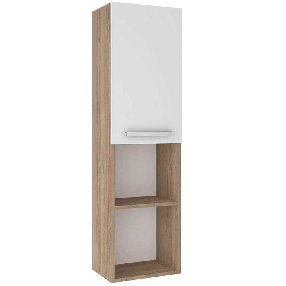 Kale Trevi 40 Cm Beyaz-Meşe Boy Dolabı (Sol)