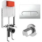 Kale Triton 2,5/4L Duvar İçi Gömme Rezervuar + Capsule Parlak Krom Panel + V100 Ankastre Stop Valf