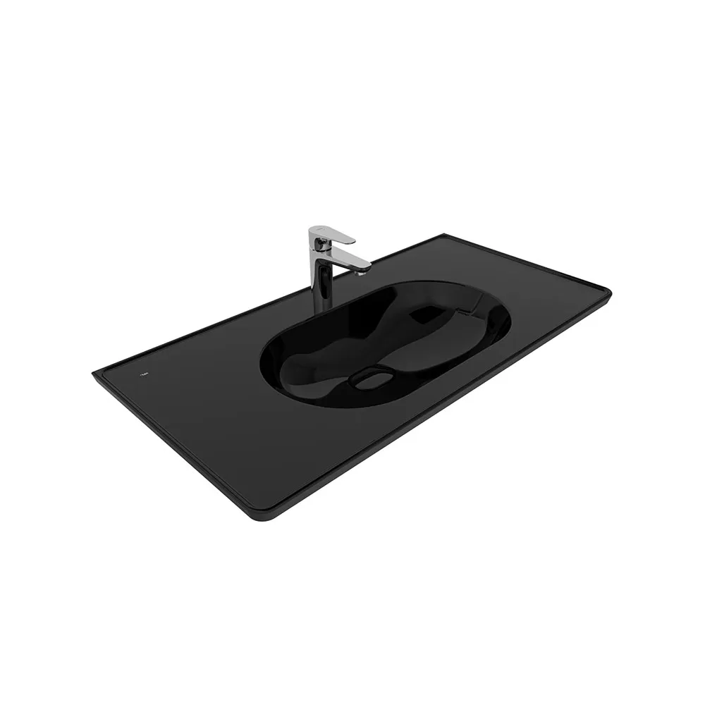 Kale Zero 2.0 100x50 Cm Siyah Etajerli Lavabo