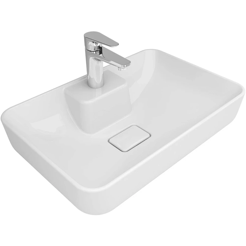 Kale Zero 2.0 60x40 Cm Ada Armatür Bantlı Dikdörtgen Çanak Lavabo