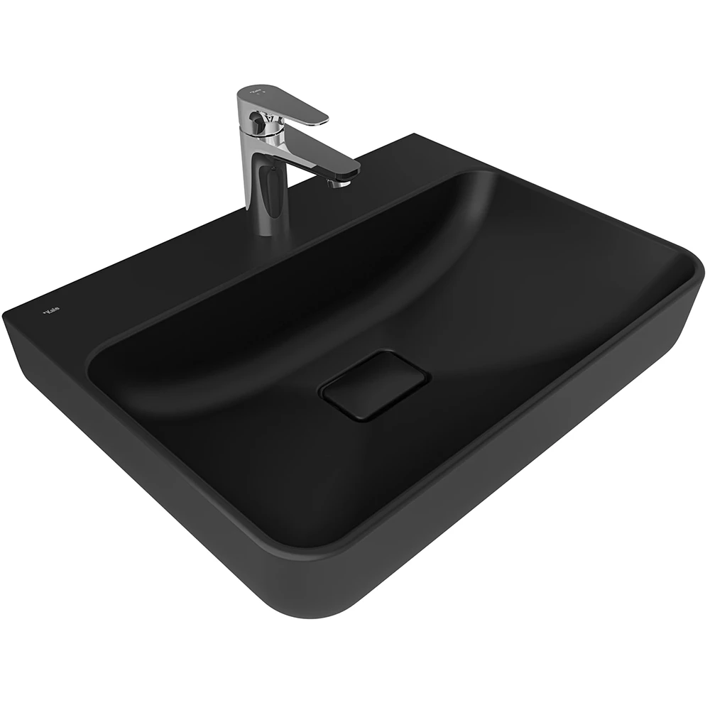Kale Zero 2.0 60x45 Cm Mat Siyah Dikdörtgen Tezgah Üzeri Lavabo