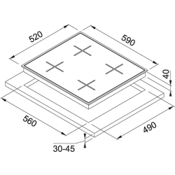 Franke Smart Linear Square FHNS 604 4G BK C Siyah Cam Ocak Hemen Al