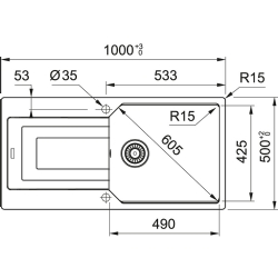 Franke Urban Ubg 611-100 Oyster Tek Gözlü Damlalıklı Granit Eviye Hemen Al