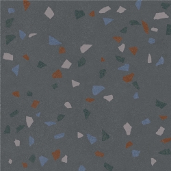 Kalebodur Gs-N8747R Terrazzo Macro Koyu Gri Rektifiyeli T 60x60 R