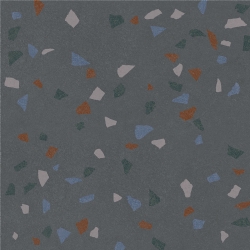 Kalebodur Gs-N8747R Terrazzo Macro Koyu Gri Rektifiyeli X 60x60 R