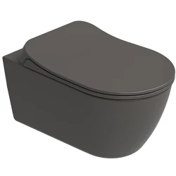 Kale Dove 2.0 Kanalsız Asma Klozet + Ultra Slim Yavaş Kapanan Klozet Kapağı (Mat Antrasit Gri)