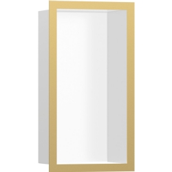 Hansgrohe XtraStoris Individual 30x15x10 Cm Parlak Altın Çerçeveli Mat Beyaz Duvar Nişi