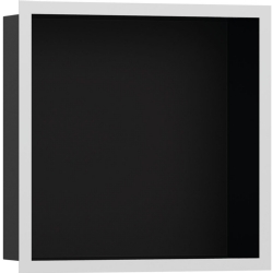 Hansgrohe XtraStoris Individual 30x30x10 Cm Satin Beyaz Çerçeveli Mat Siyah Duvar Nişi