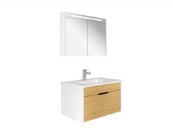 Kale Motion 80 Cm Beyaz-Meşe Banyo Dolabı Takımı