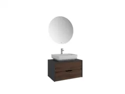 Kale Zero 2.0 80 Cm Antrasit-Ceviz Banyo Dolabı Takımı 610100201078 Hemen Al
