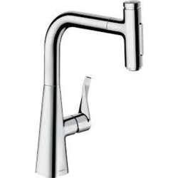 Hansgrohe Tek Kollu Mutfak Bataryası 240 Çekilebilir Sprey Krom 73817000