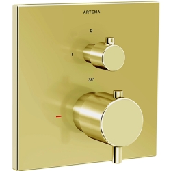 Artema AquaHeat Square Soft Altın Ankastre Termostatik Duş Bataryası - A4335874
