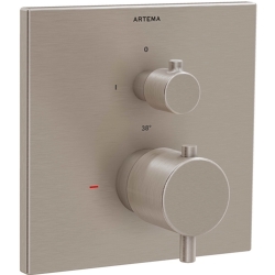 Artema AquaHeat Square Fırçalanmış Nikel Ankastre Termostatik Banyo Bataryası - A4326834