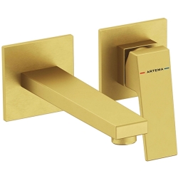 Artema Minimax Square Fırçalı Altın Ankastre Lavabo Bataryası - A4359225