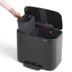 Brabantia Bo 12+23 Lt Pedallı Mat Siyah Çöp Kovası - A.2BR.121227