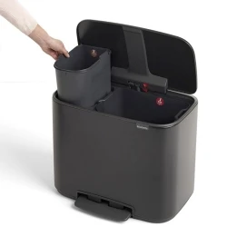 Brabantia Bo 12+23 Lt Pedallı Mat Siyah Çöp Kovası - A.2BR.121227 Hemen Al