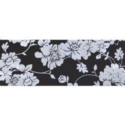 Çanakkale Seramik Cam-6007R Flatlıne Siyah Çiçekli Dekor Rektefiyeli (Nı) 33x90 R