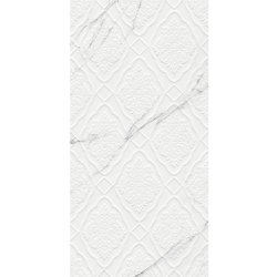 Çanakkale Seramik Rp-5435R Sandra Beyaz Damask Dekor Rektifiyeli T 40x80 R