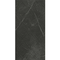 Çanakkale Seramik Rp-5436R Sandra Siyah Damask Dekor Rektifiyelit 40x80 R Hemen Al