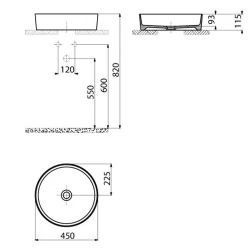 Creavit Loop 45 Cm Yuvarlak Çanak Lavabo - LP145-00CB00E-0000 Hemen Al
