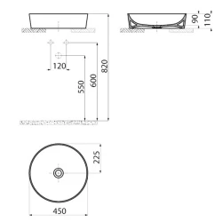 Creavit Ultra 45 Cm Yuvarlak Çanak Lavabo Hemen Al