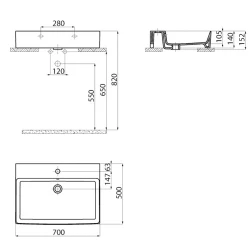 Creavit Volga 50x70 Cm Kare Tezgahüstü Lavabo Hemen Al