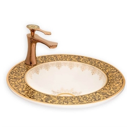 Lena E-3055A Gold Tezgah Üstü Lavabo