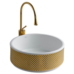 Lena E-4006A Beyaz Gold Tezgah Üstü Lavabo