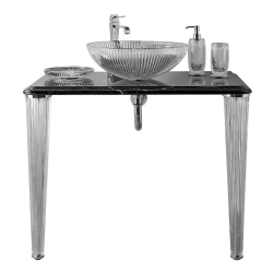 3sc Elegance Cam Mermer-Krom Konsol Lavabo EL3070/SL