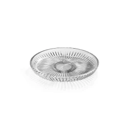 3sc Elegance Şeffaf Cam-Krom Oval Tepsi Hemen Al
