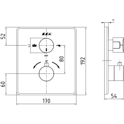 Eca 2 Yollu Mat Siyah Termostatik Ankastre Banyo Bataryası - 102167215C1-KDE Hemen Al
