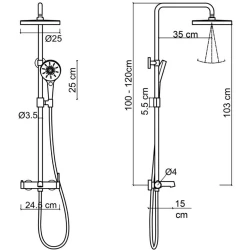 Fontana FJ-1053F Rose Gold Duş Kolonu Hemen Al