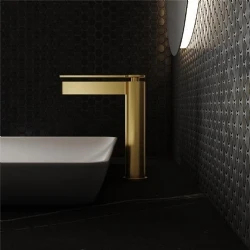 Fontana FJ-6022 Mat Fırçalanmış Altın Yüksek Lavabo Bataryası Hemen Al