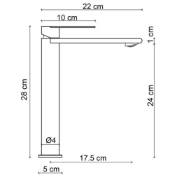 Fontana FJ-SS1021 Mat Krom Yüksek Lavabo Bataryası Hemen Al