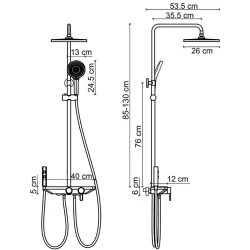 Fontana FJ-SS6157 Mat Siyah Duş Kolonu Hemen Al