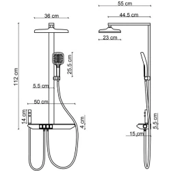Fontana FJ-SS7157 Mat Siyah Duş Kolonu Hemen Al