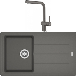 Franke Basis Bfg 611-86 Granit Eviye + Active Plus Doccia 2.0 Armatür (Stone Grey)