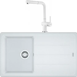 Franke Basis Bfg 611-86 Granit Eviye + Active Plus Doccia 2.0 Armatür (Bianco) Hemen Al