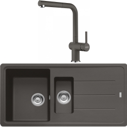 Franke Basis Bfg 651 1,5 Gözlü Granit Evye + Active Plus Doccia 2.0 Armatür Seti (Slate Grey)