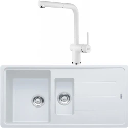 Franke Basis Bfg 651-97 1,5 Gözlü Granit Evye + Active Plus Doccia 2.0 Armatür (Bianco) Hemen Al
