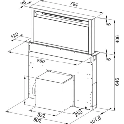 Franke FDW 908 IB XS Siyah Cam-Inox 90 Cm Tezgahaltı Davlumbaz Hemen Al