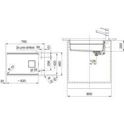 Franke Kubus Kng 110-62 Bianco Granit Evye Hemen Al