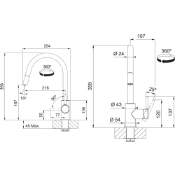 Franke Lina J XL Spiralli Eviye Armatürü Hemen Al