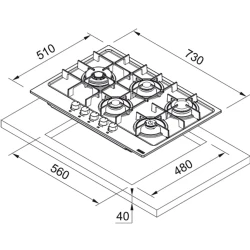 Franke Maris FHMA 755 4G DCL BK C Siyah Cam Ankastre Ocak Hemen Al