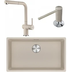 Franke Maris MRG 110-72 Granit Evye + Active Plus Doccia 2.0 Armatür + Sıvı Sabunluk (Sahara) Hemen Al